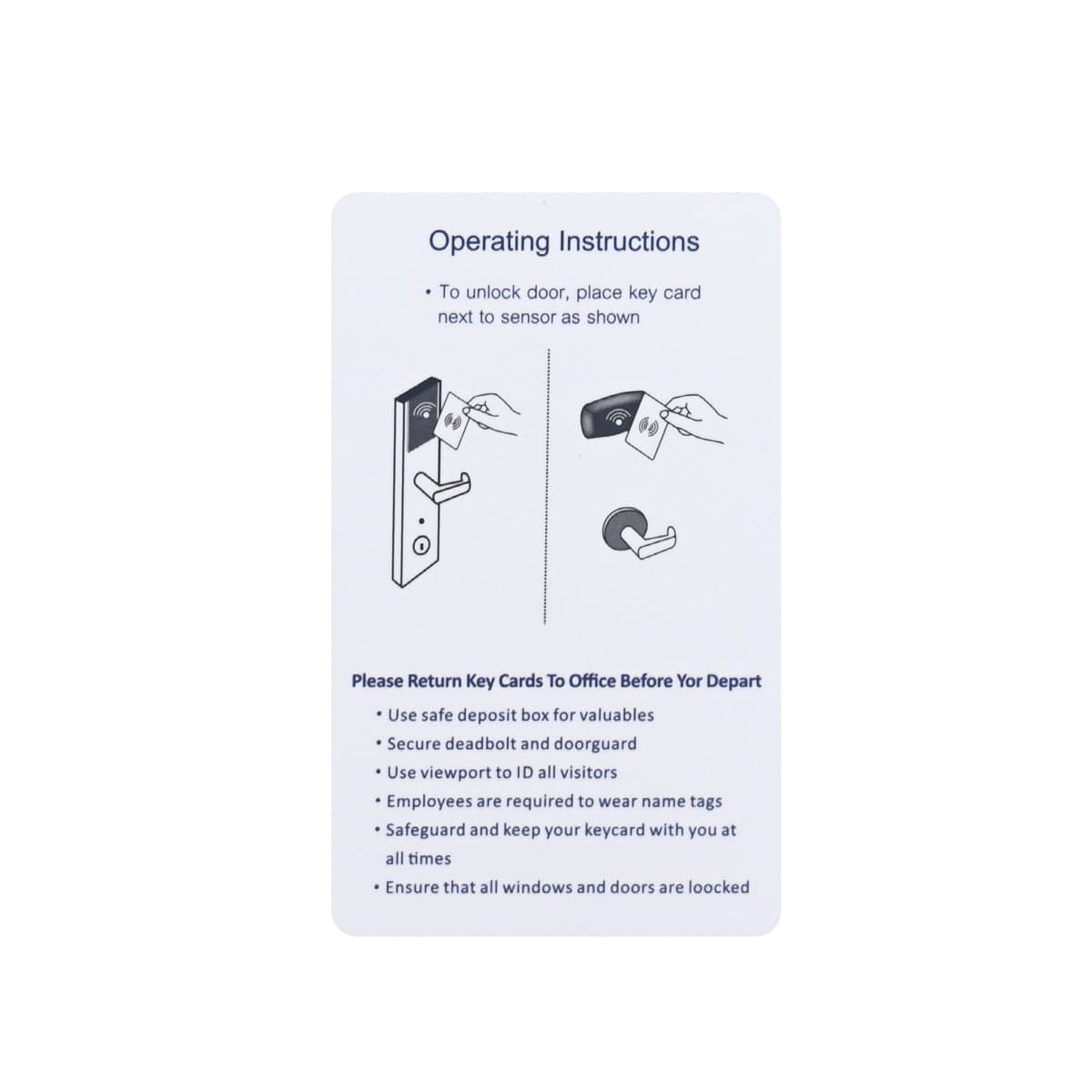Generic White 1K RFID Key Cards Compatible with Assa Abloy* Guest Lock Systems-See Description (Sold in boxes of 200)